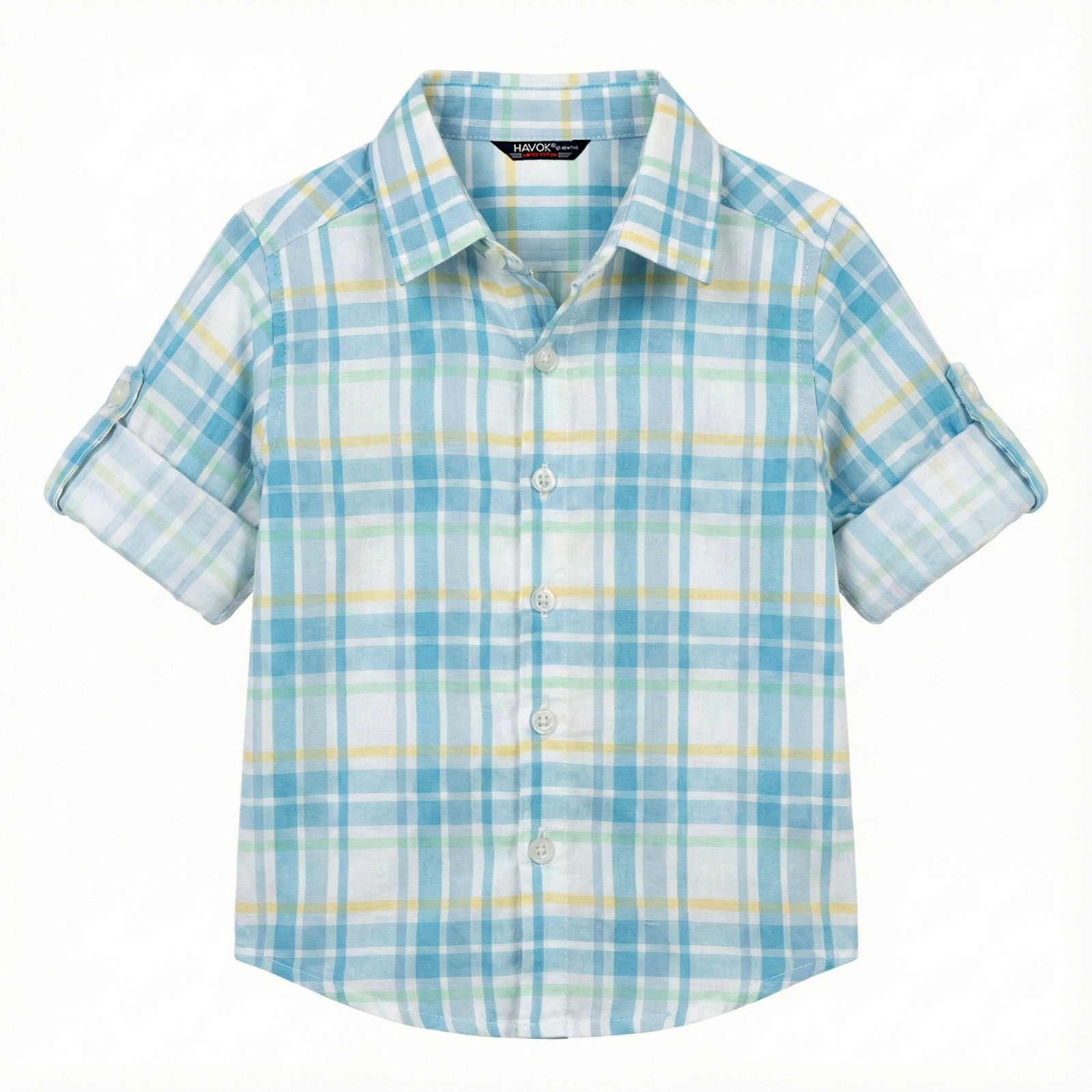 Havok kids | Infant Blue & Yellow Checkered Shirt