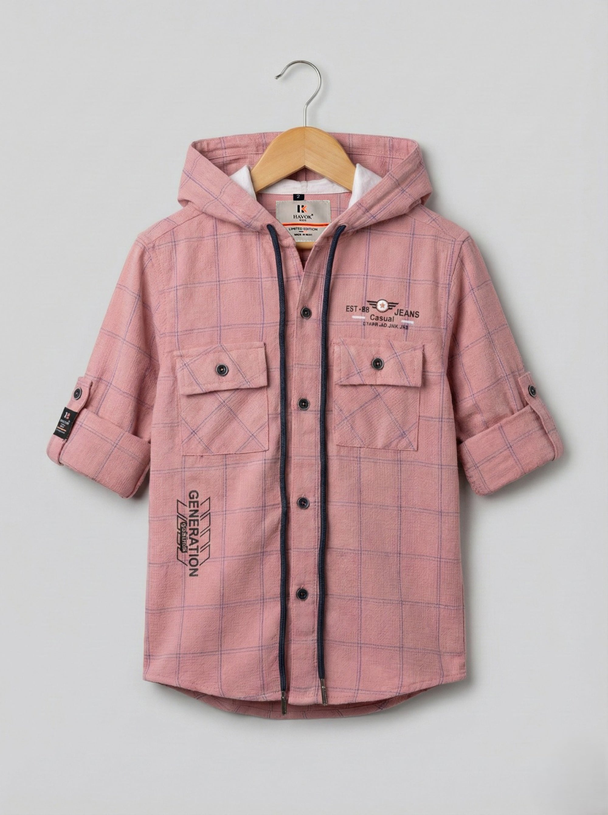 Havok Boys Pink Checkered Hoodie Havok kids
