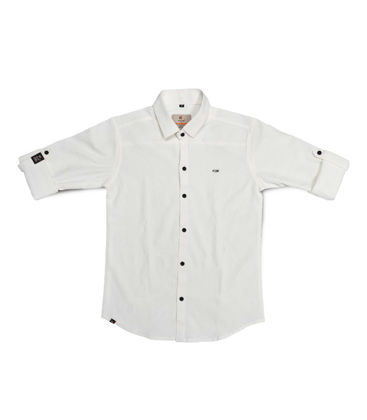 White Shirt with Button-Down Collar, Full Sleeves