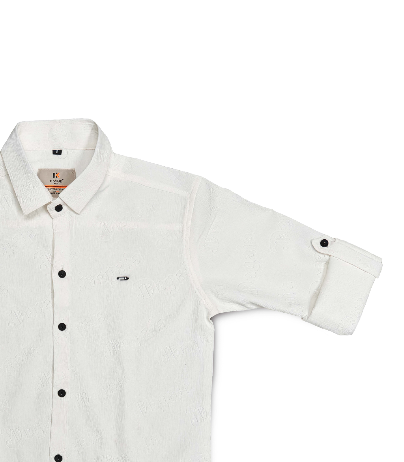 White Shirt with Button-Down Collar, Full Sleeves