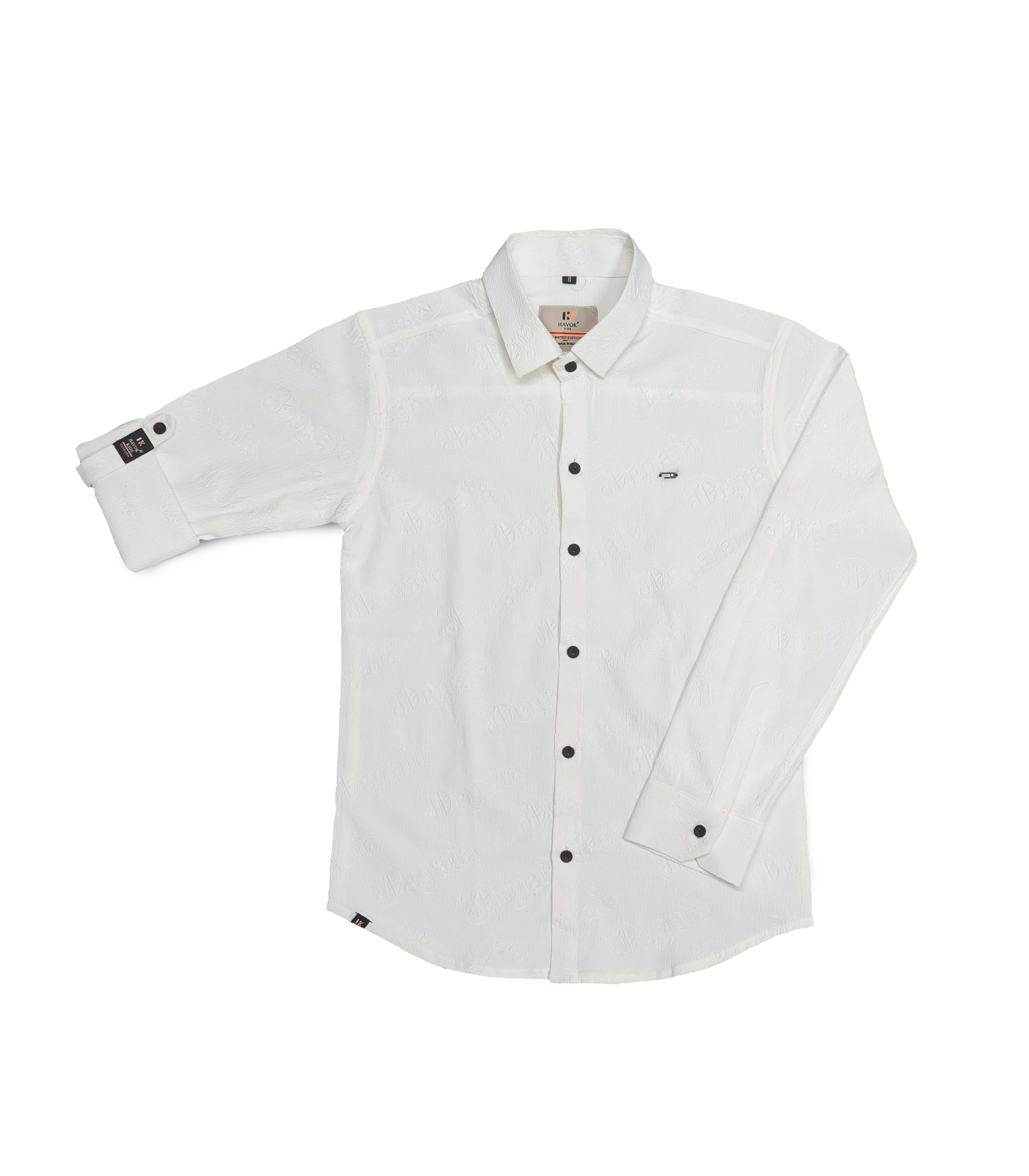 White Shirt with Button-Down Collar, Full Sleeves