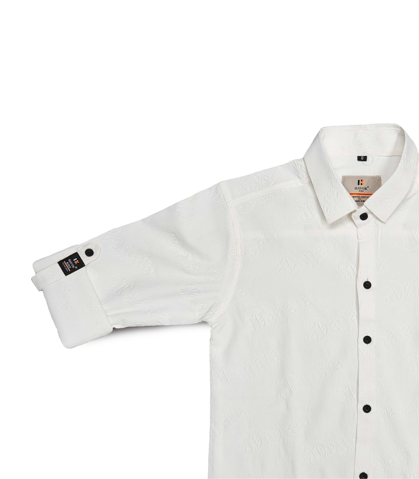 White Shirt with Button-Down Collar, Full Sleeves